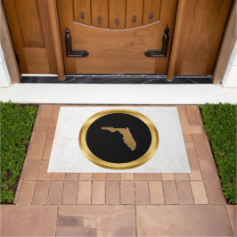 Elegant Modern Chic Black and Gold Florida Theme   Fußmatte