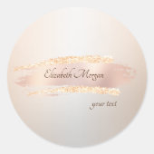Elegant Modern,Chic Rose Gold Brush Stroke Runder Aufkleber (Vorderseite)