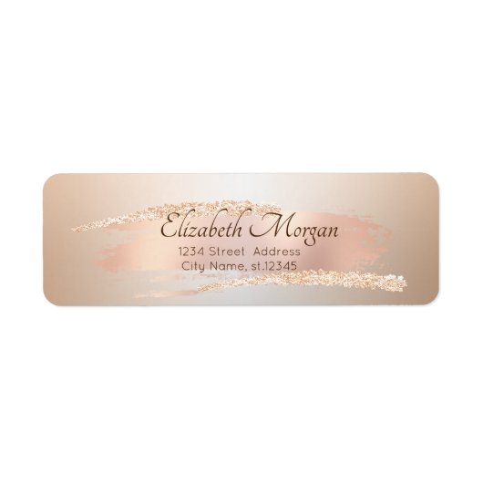 Elegant Modern,Chic Roségold-Pinselstrich (Vorne)