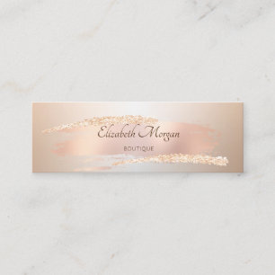 Elegant Modern, Chic Roségold-Pinselstrich Mini Visitenkarte