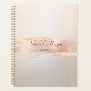 Elegant Modern,Chic Roségold-Pinselstrich Planer