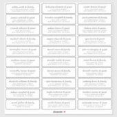 Elegant Modern Chic Wedding Guest Names Adresse Aufkleber (Blatt)