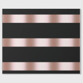 Elegant modern chick rose gold & black strip geschenkpapier (Flach)