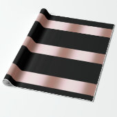 Elegant modern chick rose gold & black strip geschenkpapier (Ungerollt)