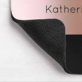 Elegant modern chick rose gold & black strip mousepad (Ecke)