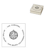 Elegant Modern Christmas Bauble Name & Adresse Gummistempel (Stempel)