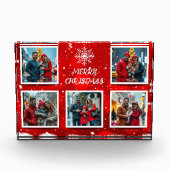 Elegant Modern Christmas Family Photo Design Fotoblock (Vorderseite)