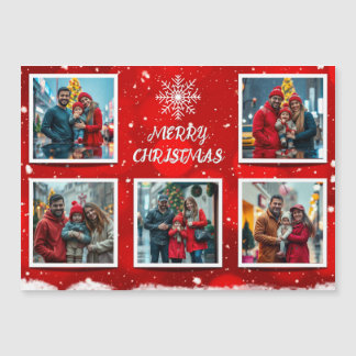 Elegant Modern Christmas Family Photo Design Magnetkarte