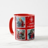 Elegant Modern Christmas Family Photo Design Tasse (Vorderseite Links)