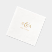 Elegant modern classic vintage wedding monogram servietten mit folie (Links)