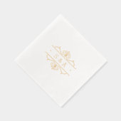 Elegant modern classic vintage wedding monogram  servietten mit folie (Rechts)