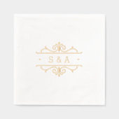 Elegant modern classic vintage wedding monogram  servietten mit folie (Vorderseite)