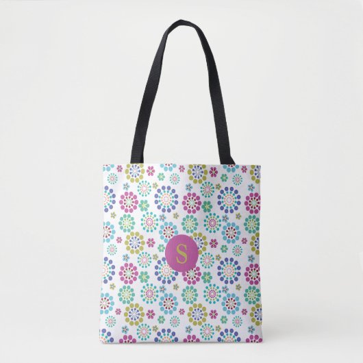Elegant modern colorful pink dot flower pattern tasche (Vorderseite)