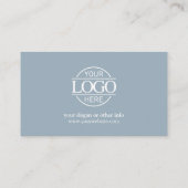 Elegant Modern Company Business Logo Dusty Blue Treuekarte (Rückseite)