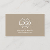 Elegant Modern Company Business Logo Taupe Beige Treuekarte (Rückseite)