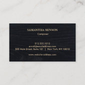 Elegant Modern Composer Arranger Music Musician  Visitenkarte (Rückseite)