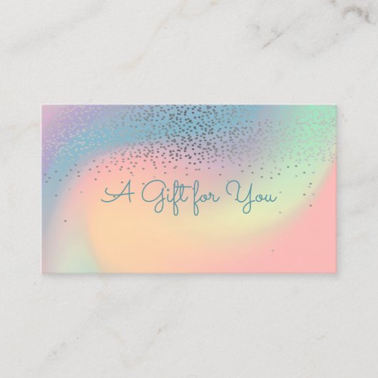 Elegant Modern Confetti Chic Holographic Rabattkarte (Vorderseite)