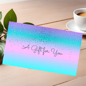 Elegant Modern Confetti Holographic Ombre Rabattkarte