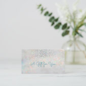 Elegant Modern Confetti Opal Holographic Rabattkarte (Stehend Vorderseite)