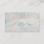 Elegant Modern Confetti Opal Holographic Rabattkarte (Vorderseite)