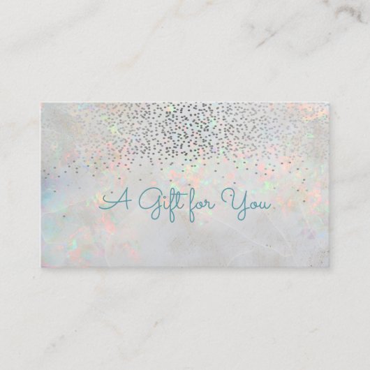 Elegant Modern Confetti Opal Holographic Rabattkarte (Vorderseite)