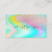 Elegant Modern Confetti Rainbow Holographic Rabattkarte (Vorderseite)