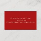 Elegant Modern Confetti Roter Glitzer Unicorn Visitenkarte (Rückseite)