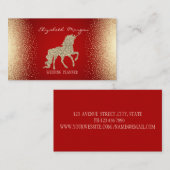 Elegant Modern Confetti Roter Glitzer Unicorn Visitenkarte (Vorne/Hinten)