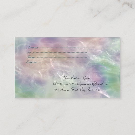 Elegant Modern Confetti Shiny Holographic Pearl Rabattkarte (Rückseite)