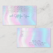 Elegant Modern Confetti Shiny Holographic Rabattkarte (Vorne/Hinten)