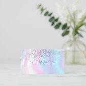 Elegant Modern Confetti Shiny Holographic Rabattkarte (Stehend Vorderseite)