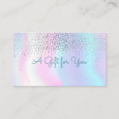Elegant Modern Confetti Shiny Holographic Rabattkarte (Vorderseite)