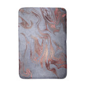 Elegant modern copper rose gold blue marble look badematte (Vorderseite Vertikal)