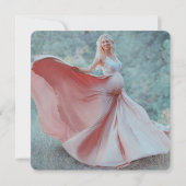 Elegant Modern Coquette Bow Pink Photo Baby Shower Einladung (Rückseite)