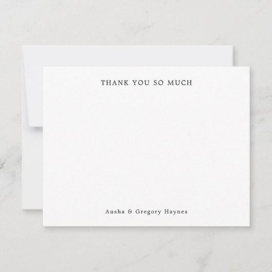 Elegant Modern Couple Typografy Ecru Vielen Dank Mitteilungskarte (Vorderseite)