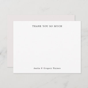 Elegant Modern Couple Typografy Ecru Vielen Dank Mitteilungskarte