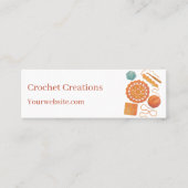 Elegant Modern Crochet Watercolor Crocheting Mini Visitenkarte (Vorderseite)