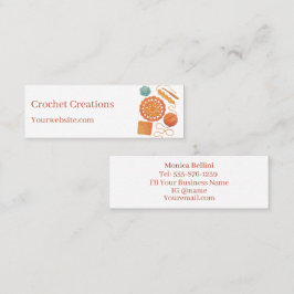 Elegant Modern Crochet Watercolor Crocheting Mini Visitenkarte