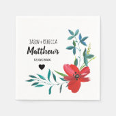 Elegant Modern Custom Floral Wedding Serviette (Vorderseite)