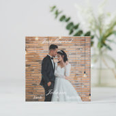 Elegant Modern Custom Wedding Photo Thank You Card (Stehend Vorderseite)