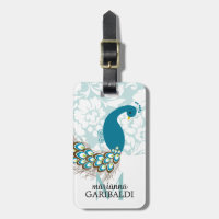Elegant Modern Damask Peacock Personalisiert