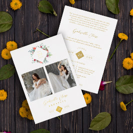 Elegant Modern Diamond Shape Mis XV años Floral  Folieneinladung