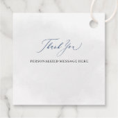 Elegant Modern Dusty Blue Floral Quinceñera Geschenkanhänger (Rückseite)