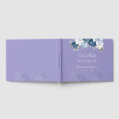 Elegant Modern Dusty Blue Floral Wedding Gästebuch (Voll)