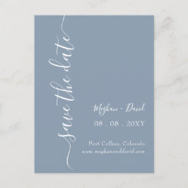 Elegant Modern Dusty Blue Save the Date Ankündigungspostkarte