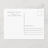 Elegant Modern Dusty Blue Save the Date Ankündigungspostkarte (Rückseite)