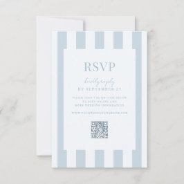Elegant Modern Dusty Blue Striped Wedding RSVP Karte