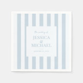 Elegant Modern Dusty Blue Striped Wedding Serviette (Vorderseite)