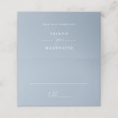 Elegant Modern Dusty Blue Wedding Folded Platzkarte (Außenseite Aufgefaltet)