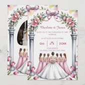 Elegant Modern Dusty Pink Rose Floral Wedding Einladung (Vorne/Hinten)